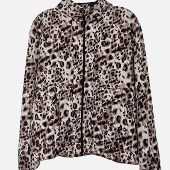 MEMBER’S MARK WOMEN’S TRAVEL JACKET LEOPARD PRINT ZIP UP RECYCLED NYLON SIZE M - Picture 1 of 9
